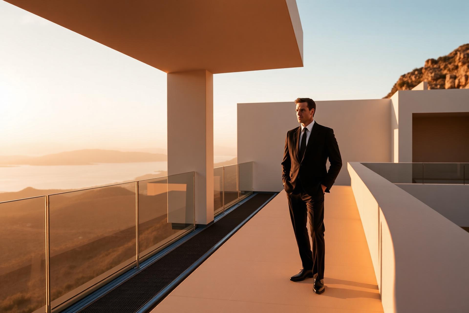 Executive at a modern longevity retreat